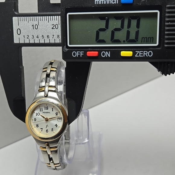 Womens Fossil F2 Date Watch Silver Gold Two Tone Bracelet New Battery ES 9439 - Picture 4 of 9